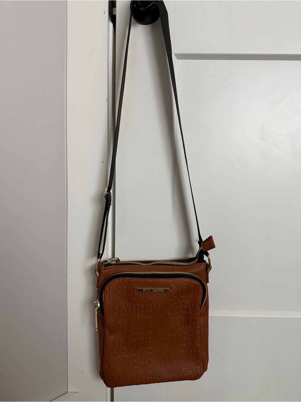 Steve Madden Tan-Brown Messenger Crossbody Bag